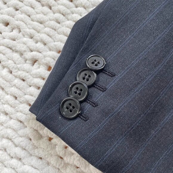 Ermenegildo Zegna 100% Wool Men's Pin Stripe Blazer Suit Jacket - Large - Picture 3 of 7